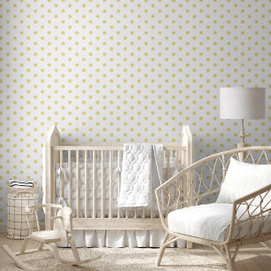 Papier Peint Pois blanc Faux Gold Polka Dots Salle pour enfants