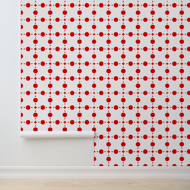 Papier Peint Pois rouges, Motif à points polka, points, pointil (Application)