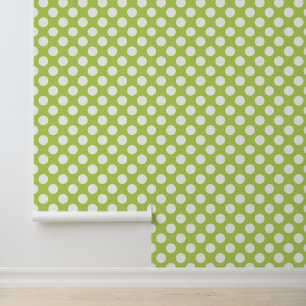 Papier Peint Pois verts, Motif à points Polka, points, pointill