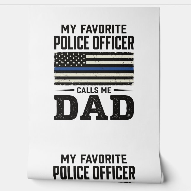 Papier Peint Police Officer Dad Vintage Flag Shirt Design_1 (Déroulement)