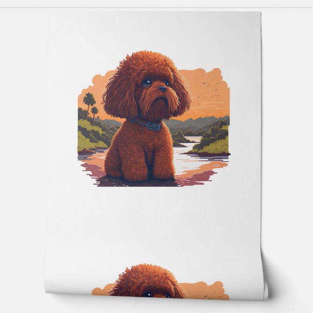 Papier Peint Poodle de jouet mignon (Déroulement)