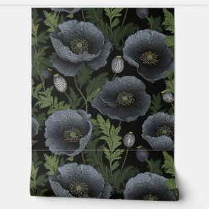 Papier Peint Poppies Noir