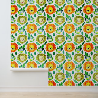 Papier Peint Portrait de Lion sans couture Motif nouveau