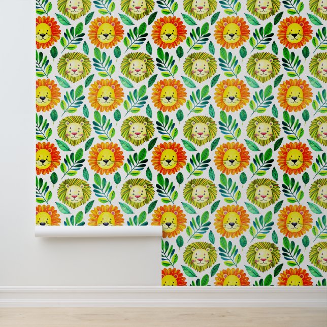 Papier Peint Portrait de Lion sans couture Motif nouveau (Application)