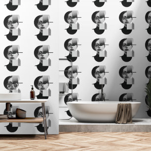 Papier Peint Portrait éthéré fragmenté par l'art géométrique