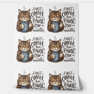 Papier Peint Premier café puis pawsibilités Décor Amoureux des