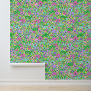 Papier Peint Preppy Palm Beach Chameaux rose et vert