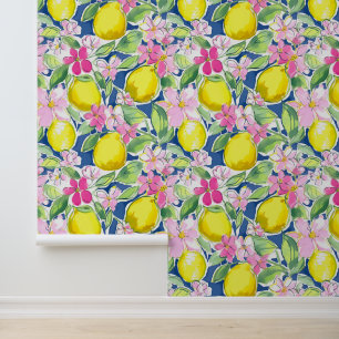 Papier Peint Preppy Palm Beach Lemons