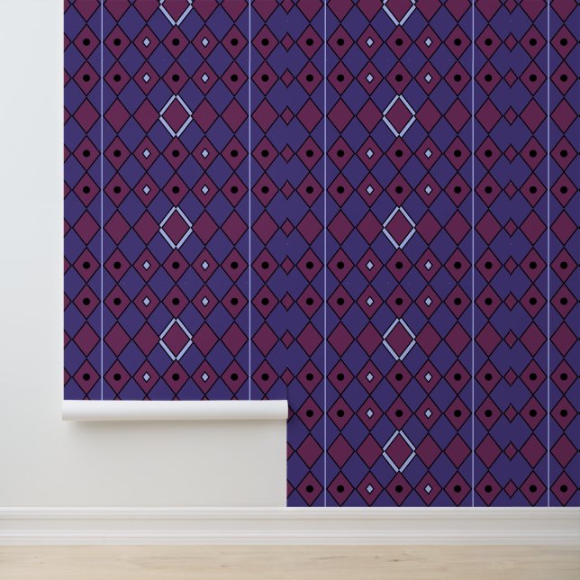 Papier Peint Purple Diamond Harlequin (Application)
