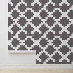 Papier Peint Puzzle gris et blanc moderne