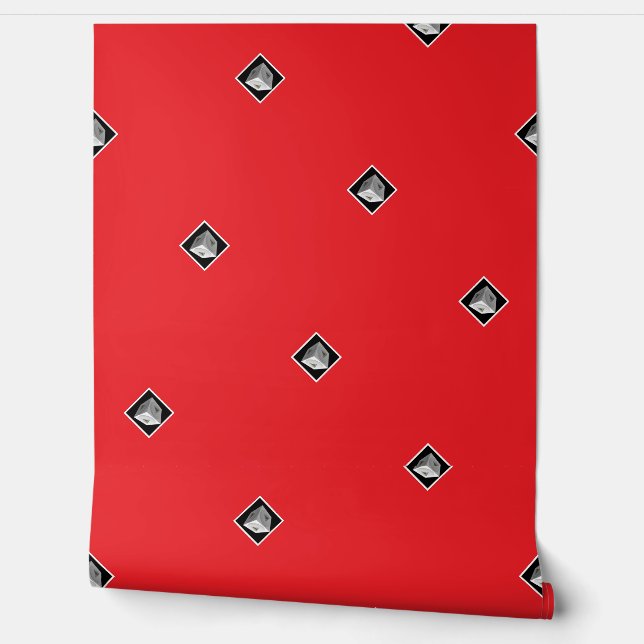 Papier Peint Pyramid Cube Repeat Real Red     (Déroulement)