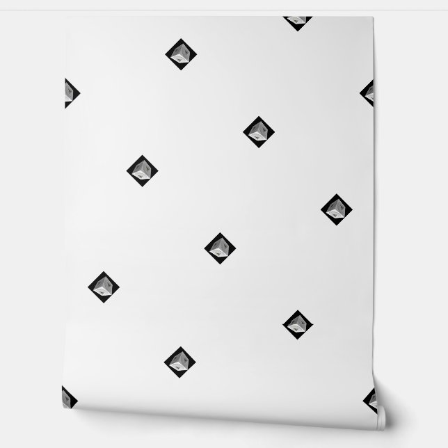 Papier Peint Pyramid Cube Repeat White      (Déroulement)