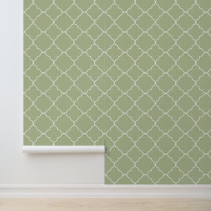Papier Peint Quatrefoil vert clair moderne