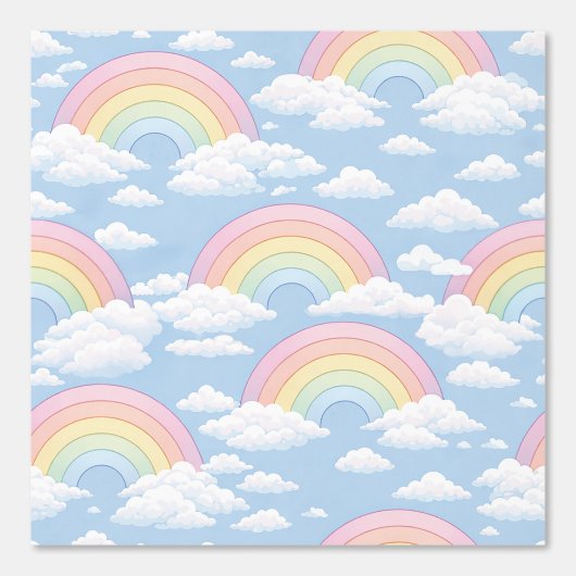 Papier Peint Rainbow and Clouds Nursery (Recto)