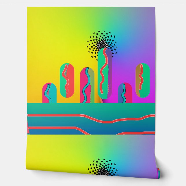 Papier Peint Rainbow Geo Spectaculaire Print (Déroulement)