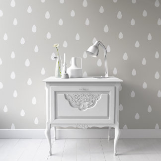 Papier Peint Raindrop Motif Sage Green Wallpaper pour Nursery
