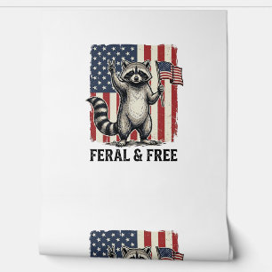 Papier Peint Raton laveur patriotique sauvage et libre Chemise 