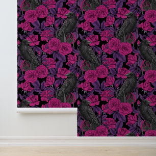 Papier Peint Ravins et roses roses roses