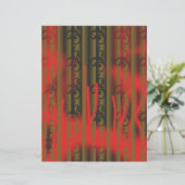 papier peint rayé blanc et marron avec motif (Debout devant)