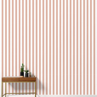 Papier peint rayé rose et blanc de Toscane