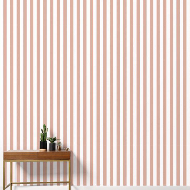 Papier peint rayé rose et blanc de Toscane  (Couloir)