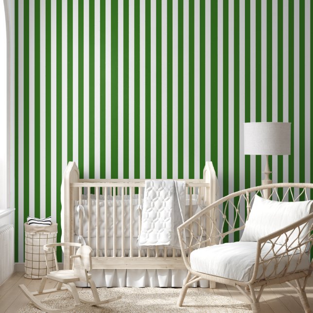 Papier Peint Rayé Vert (Enfants)