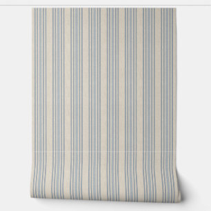 Papier Peint Rayure à carreaux bleu terne en détresse de ferme