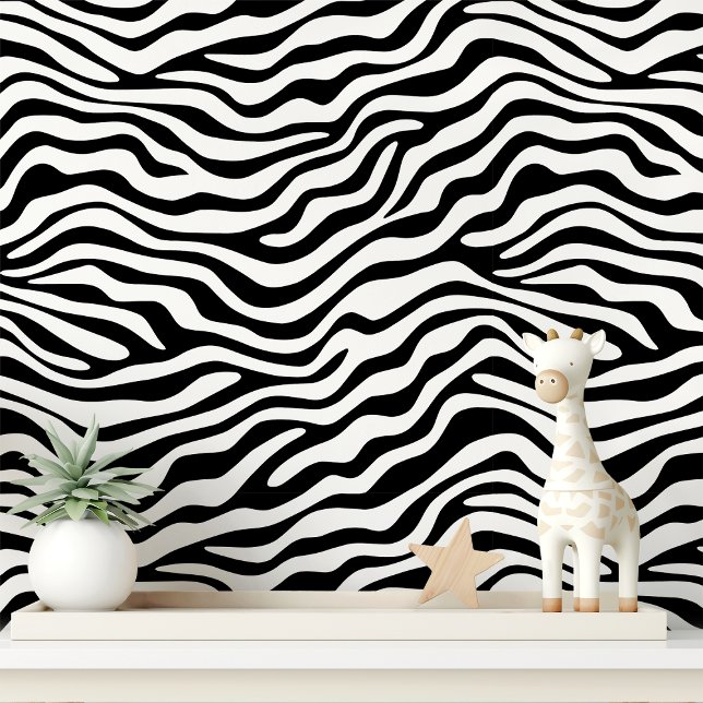 Papier Peint Rayure de zèbre noir et blanc (Créateur téléchargé)