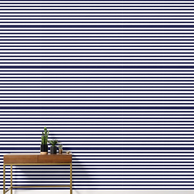 Papier Peint Rayure Navy (Couloir)