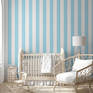 Papier Peint Rayures Bleues Aquarelle | Nounou Bébé