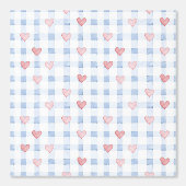 Papier Peint Rayures bleues cœurs roses  (Recto)