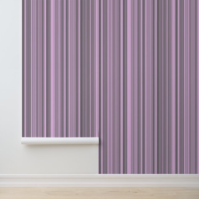 Papier Peint Rayures Gris Violet (Application)