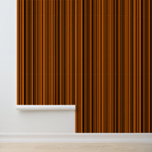 Papier Peint Rayures Marron Noir Orange