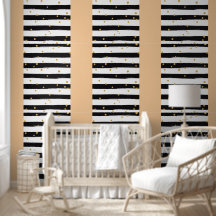 Rayures noires et blanches avec motif de confettis