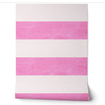 Rayures rose aquarelle | Chambre de bébé fille