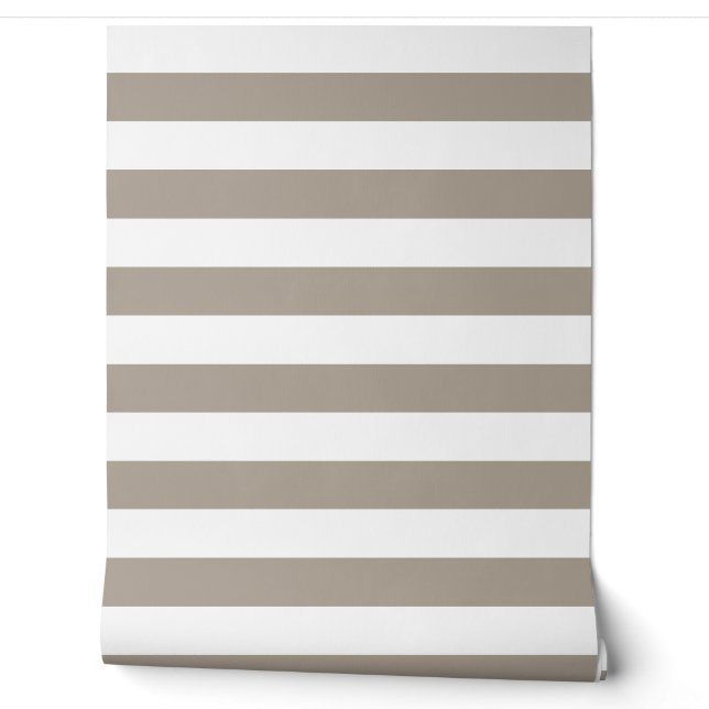 Papier Peint Rayures Taupe Moderne  (Déroulement)