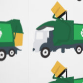 Papier Peint Recycler le camion à ordures Retour à l'école garç (Couture)