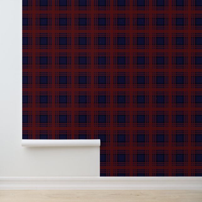 Papier Peint Red and Blue Tartan Plaid (Application)