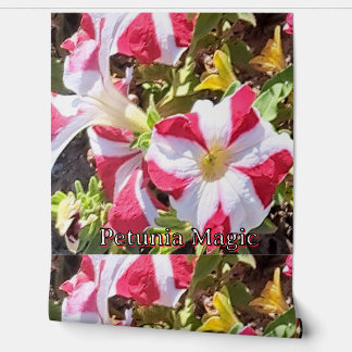 Papier Peint Red & White Petunia Floral Wallpaper – Elegant Nat