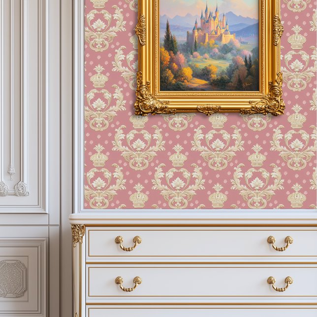 Papier Peint Regal Blush Damask Princesscore (Regal Blush Damask Princesscore Wallpaper)