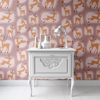Papier Peint Reindeer Animaux Fond d'écran Motif Peel & Stick
