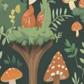 Papier Peint Renards et champignons enchantés de la forêt (Couture)