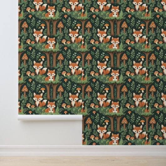 Papier Peint Renards et champignons enchantés de la forêt (Application)