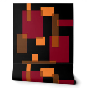 Papier Peint Résumé géométrique Rouge Orange Brown Noir