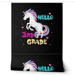 Papier Peint Retour à l'école Unicorne Bonjour enfant Premier j