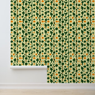 Papier Peint Retro Forest Motif : Moderne et géométrique du mil