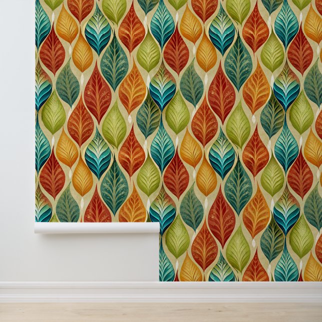 Papier peint Retro Leaf Motif (Application)