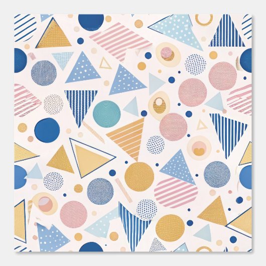 Papier Peint Retro Memphis Style Geometric Seamless Pattern (Recto)