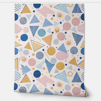 Papier Peint Retro Memphis Style Geometric Seamless Pattern
