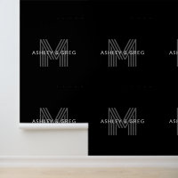 Retro Moderne Nom/s Monogramme modifiable Noir et 